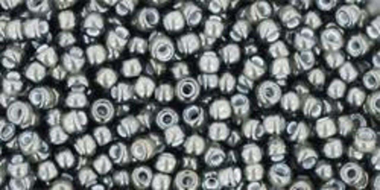 Toho 11/0 Round Japanese Seed Bead, TR11-371, Inside Color Black Diamond/White Lined